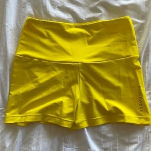 Ryderwear yellow booty shorts size small